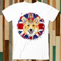 Platinum Jubilee Corgi Crown King Coronation Union Jack Flag T Shirt Adult Unisex Men Women Retro Design Tee Vintage Top A4926 S
