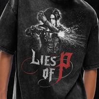 Lies Of P T-Shirt Gift For Gamer, Lies Of P Merch, Acid Wash Oversize T-Shirt - 250 GSM, Grunge & Goth Streetwear, Vintage Washed T-Shirt 2XL