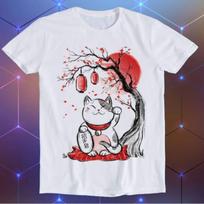 Maneki Neko Japanese Lucky Cat Chinese Meme Funny Gift T-Shirt E536 M