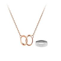 Daniel Wellington Classic versatile double buckle ring set, alloy necklace, same style for men and women, couple model N166R027 sidabras