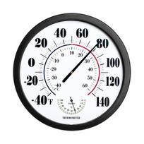 Indoor and Outdoor Thermometer Hygrometer Large, Decorative for Patio No Batteries Required Wall Thermometer Diameter 10 Inches juoda