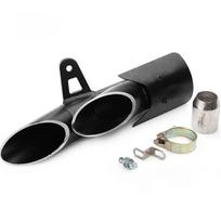 Conversion Short Title: Matte Black Steel Dual Triple Outlet Motorcycle Exhaust Tip High Flow Racing Escape Pipe For Yamaha Kawasaki Motorcycles