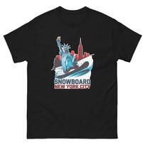 Snowboard New York City Pigeon USA Snowboarding Animal T-Shirt S