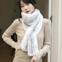 Real Mink Fur Knit Scarf for Women Winter Warm Fur Shawls Colorful Shoulder Warmer Long Mixed Hand-made Neck Warm Scarf