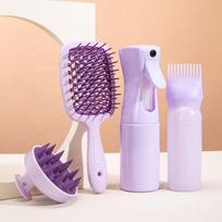 Hot Sale Eco-Friendly Durable Plastic 4-Piece Barber Comb Hair Brush Set Massage Comb Easy Clean Design Fashion Home