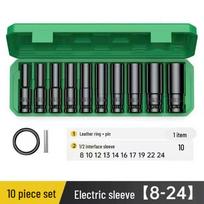 Electric Impact Socket Wrench Set: 1/2  Hex 8-32 Combination, Air-Powered Extension, Complete Kit - Brand New