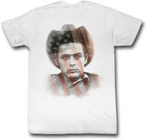James Dean 1950's Icon Legend American Flag Hologram Bust Photo Men's T Shirt 3XL
