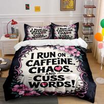 Caffeine Chaos Floral Bedding Bedding Duvet Cover Set Duvet Cover Pillowcases (1 * Duvet Cover 2 * Pillowcases, without duvet insert) 135x200cm