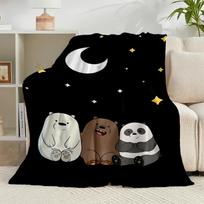 1PC Nightly Friends bears Adventure Flannel Blanket Gift, Suitable for Both Men And Women, Soft Ideal for Beds And Sofa, Birthday Or Christmas Gift 75x90cm