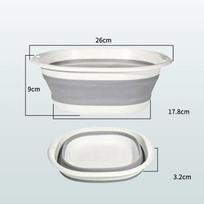 Plastikiniai sulankstomi praustuvai Nešiojami praustuvai Sulankstoma skalbimo vonia suaugusiems kūdikių vonios praustuvas Vonios kambarys Virtuvės priedai Praustuvas S-26*9cm pilka/balta