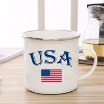 Amerikos vėliavos emalio puodelis kavos puodelis JAV porai puodeliai kavai ir arbatai personalizuota dovana Cupshe gėrimų indai puodeliai alui kelionėms Enamel Cup