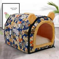 Cat Bed Cave Indoor Washable Nest Dog House for Poodle Cats Pomeranian Puppy mėlyna