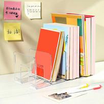 Book Stand With Four Columns, Desk Mounted Bookshelf, Desktop Fixed Book Storage And Reading Rack One Size balta