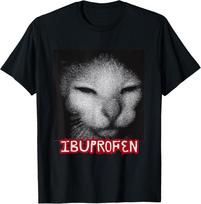 Ibuprofeno juokingas katės memė senovinis nesuvaldomas Cringe marškinėliai unisex marškinėliai 2XL
