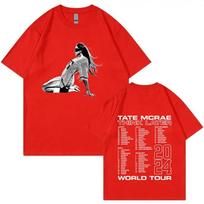Tate Mcrae The Think Later World Tour 2024 T Shirt Men Women's Fashion Vintage T-shirts Harajuku Short Sleeve Oversized 80302 S