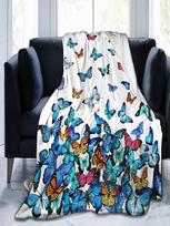 Manta con diseño de mariposa, manta suave y ligera de 50_x40_ ideal para cama, sofá o sillón 75X95CM pilka spalva