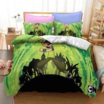 3D Print Ben Alien Force 10 Teenage Hacker Bedding Set Soft Comforter Cover With 1/2Pcs Pillow Shams For Kids Adults EU Single(135*200cm)3pcs