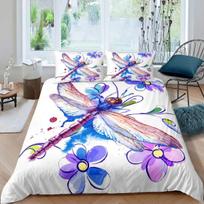 Bohemian Dragonfly King Quen Soft Duvet Cover Mplusala Paisley Beding Set Tie Dye Tripy Gypsy Comfortable Quilt Cover Polyester Warm Comforter Cover 135*200cm Eu-Single