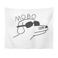 Aertemisi Modern Baseball Mobo Dog Tapestry Wall Hanging Art for Bedroom Living Room Decor College Dorm Party Backdrop Home 74x94cm(29x37in)