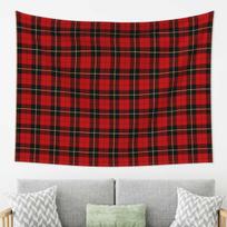 Clan Wallace Tartan Classic Red And Black Plaid Tapestry Decor Art Aesthetic Tapestries for Bedroom Home Wall Cloth Wall Hanging 74x94cm(29x37in)