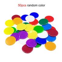 50/100/200 vnt. 19 mm plastikiniai žetonai DIY žetonai Spalvoti permatomi stalo žaidimų monetos Bingo aksesuarai Mokomieji žaidimų žetonai TMZ