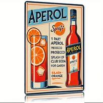Vintage Metal Tin Sign Aperol Spritz Cocktail Recipe Wall Decor for Bar Kitchen Cafe 20x30cm（7.8x11.8inch）