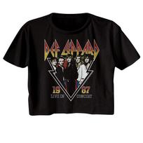 Def Leppard 1987 Live In Concert Black Women's Festival Cali Crop T-Shirt 4XL