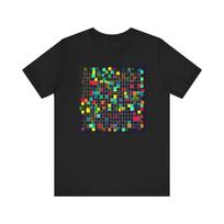 Pixel Art Math T-Shirt: Abstract Numbers, Colorful Geek Tee S