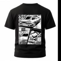 Initial D Manga Panel T-Shirt - AE86 Trueno Back Print Shirt, Comic Book JDM Drift Tee, Japanese Anime Car Culture Gift, Akina Speed Stars S