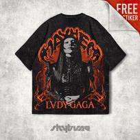 Lady Gaga || The Mayhem Ball Large Print and Stonewash Oversized T shirt XL