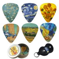 Jasenna Guitar Bass and Guitar Stylish Plectrum with Storage Thickness Picks, 12-Pack, Picks, Design, Plastic, Case, Non-Slip, Lightweight, Durable,