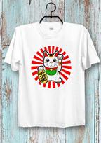 Maneki Neko Lucky Cat Japanese Chinese Funny T Shirt Tee Top Unisex Men's and Ladies T-Shirt Cool Ideal Tee Top L