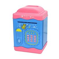 House Shape Electronic Piggy Bank ATM Password Money Box Cash Coins Saving ATM Bank Safe Box Auto Scroll Paper Money Bank šviesiai mėlyna spalva