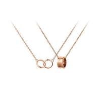 Daniel Wellington Clavicle chain texture ring, gilded luster, alloy necklace, same style for men and women, couple model, rose gold N158N166 auksas