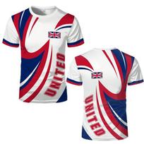 Fashion British Flag Football Jersey For Men Summer Trendy National Emblem 3D Printed Sports T Shirts Casual Men Tees Tops S