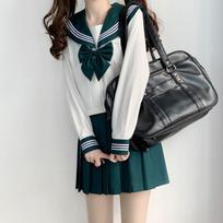 Japanese School Uniforms Student Girls Costume Sexy Jk Suit Cute Bow Tie Sailor Top Pleated Skirt Set S