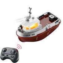 S820 RC vilkikas 1/72 mini valtis 2,4G dviejų variklių nuotolinio valdymo laivo elektrinio vandens laivo modelio žaislai su LED lempute vaikams Dovana balta