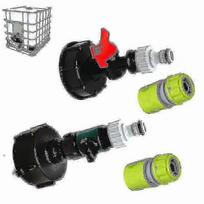 naujas 1000 litrų IBC vandens bakas su S60x6 adapterio vožtuvu ir 3/41vnt-11(Maišytuvas Tik)