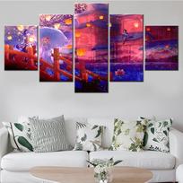 5 skydeliai Anime žaidimas Genshin Impact Girls Plakatai Pradžia Sienos Menas Tapyba Dekoracija Modulinis HD spausdinimas Šiuolaikinės drobės nuotraukos 20X35 20X45 20X55cm