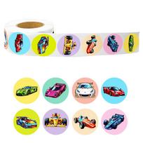 500 Pieces/roll Racing Supercar Roll Stickers Temu Handbook Material Decorative Material Sealing Stickers