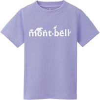 MONTBELL T-Shirt Kids Logo Print Crew Neck Short Sleeve Kids 120 šviesiai violetinė spalva