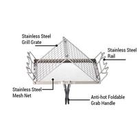 Folding Camp Stove Toaster Stainless Steel Bread Toaster Rack for Camping Backpacking Picnic sidabras