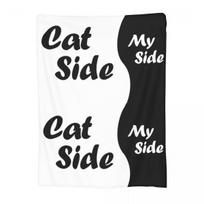 My Side Cat Side Funny Cat Owner  Blanket Fleece Sofa Throw Blanket Warm for Home Bedroom Outdoor Throws Bedspread Quilt 30x40in
