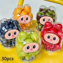 Labubu Fruit Cup Labubu Transparent Cartoon Monster Juice Bottle 500ml 30 fruit bottles