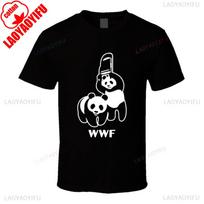 Wrestling Pandas Mashup Funny Parody T Shirt Humorous Fun Unique Design Printed Unisex Tshirt Men Crewneck Cotton Short Sleeve S