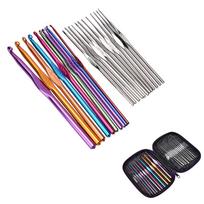 22 vnt. daugiaspalvių aliuminio virbalų rinkinys audimo rankdarbiams, 1pcs