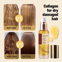 Smoothing Hair-End Essence Oil 50ml – Argan Oil Nourishing Serum for Dry Damaged Hair, Daily Repair Treatment for All Hair Types, Women’s Care One Size geltona