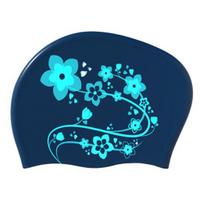 Women Swimming Hat Elastic Silicon Hat Floral Protection Swim Pool Waterproof Ear Print Swimming Sports