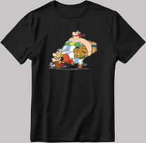Asterix and Obelix, Famous Characters Figure, Short Sleeve White-Black Men's / Women's T-Shirt L338 M