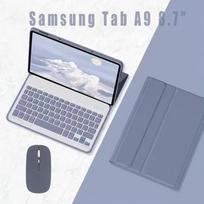 Protective case for Samsung Galaxy Tab A9 8.7 , X110/X115, purple with Russian and English keyboard. Mouse (stylus)